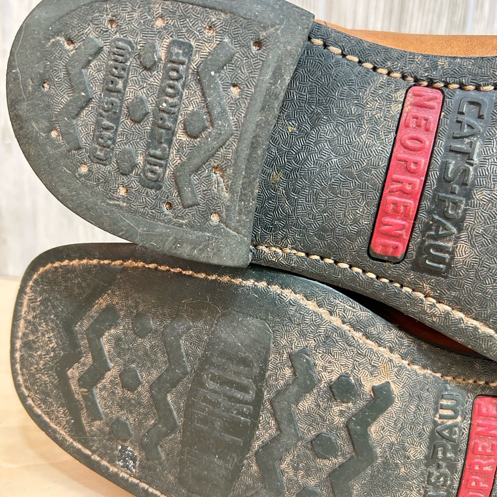 Vintage Sheboygan Burnt Orange Leather Side Zip Fleece Lined Utility Boots 9.5 - Picture 15 of 15